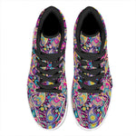 Bohemian Paisley Pattern Print High Top Leather Sneakers