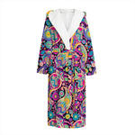 Bohemian Paisley Pattern Print Hooded Bathrobe
