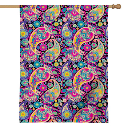 Bohemian Paisley Pattern Print House Flag