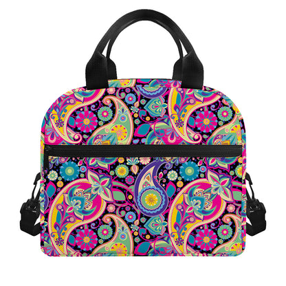 Bohemian Paisley Pattern Print Insulated Lunch Bag