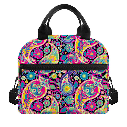 Bohemian Paisley Pattern Print Insulated Lunch Bag