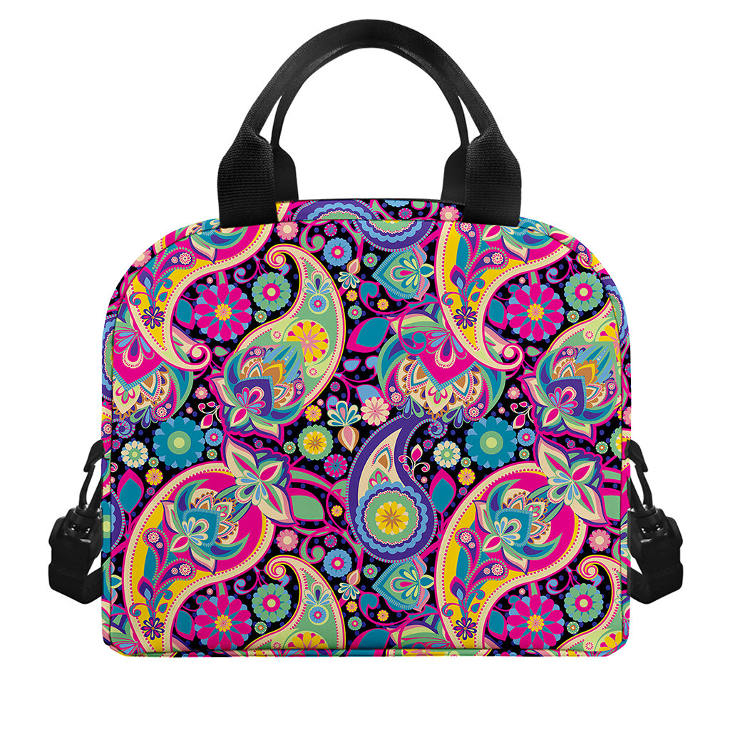 Bohemian Paisley Pattern Print Insulated Lunch Bag