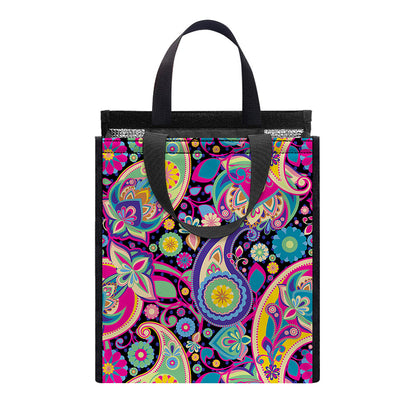 Bohemian Paisley Pattern Print Insulated Lunch Tote