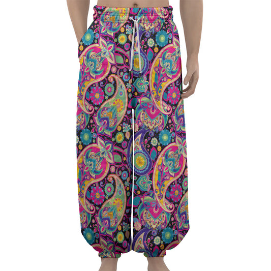 Bohemian Paisley Pattern Print Lantern Pants