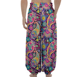 Bohemian Paisley Pattern Print Lantern Pants