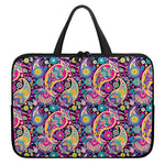Bohemian Paisley Pattern Print Laptop Sleeve With Handle