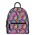 Bohemian Paisley Pattern Print Leather Backpack