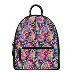 Bohemian Paisley Pattern Print Leather Backpack