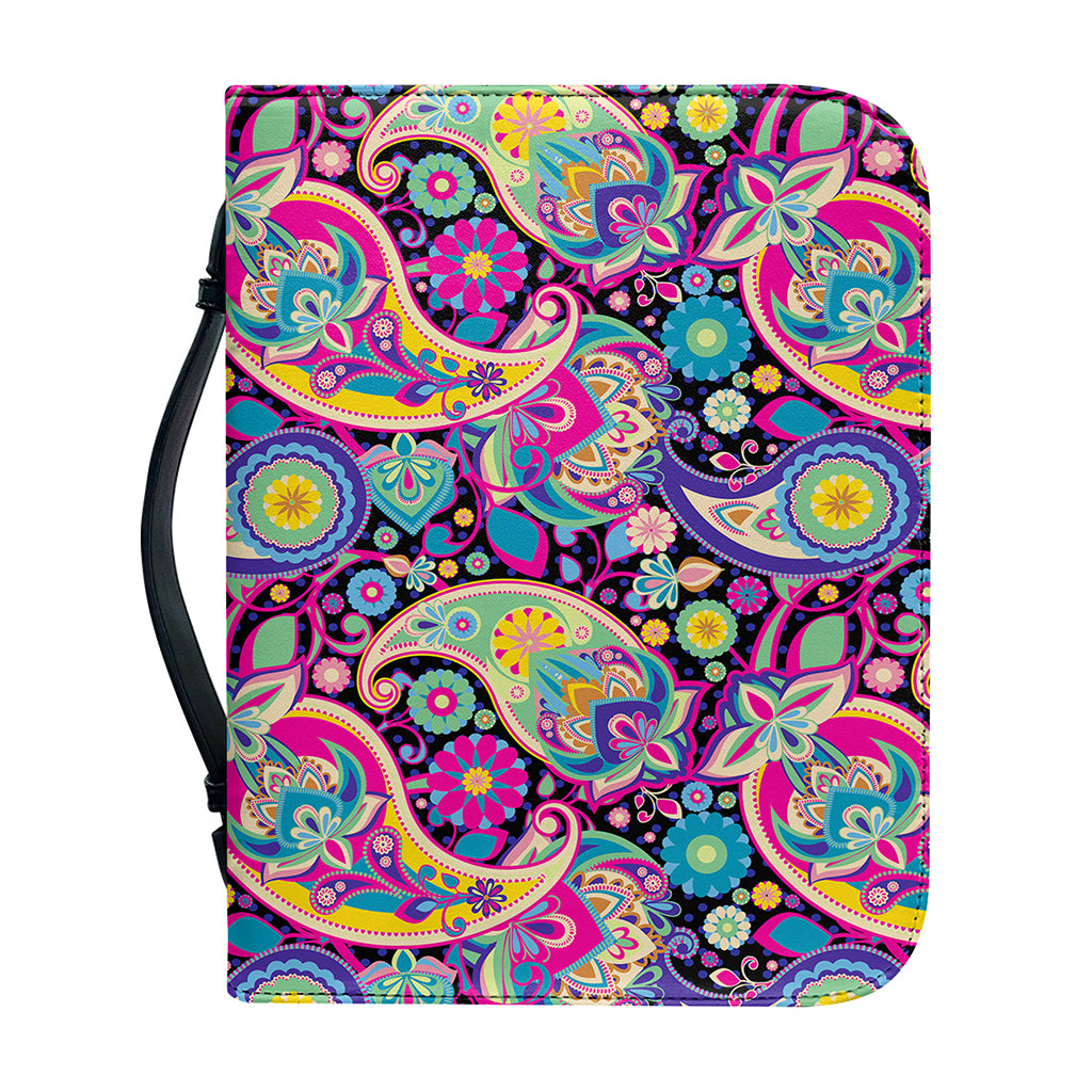 Bohemian Paisley Pattern Print Leather Bible Cover