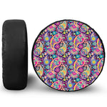 Bohemian Paisley Pattern Print Leather Spare Tire Cover