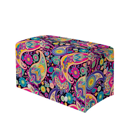 Bohemian Paisley Pattern Print Leather Tissue Box Cover