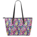 Bohemian Paisley Pattern Print Leather Tote Bag With Zipper