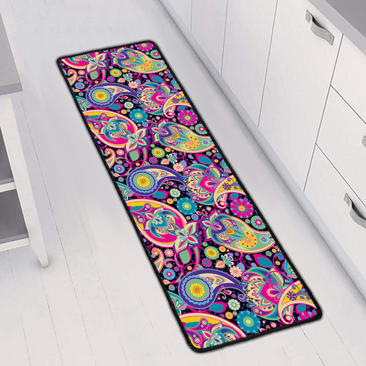 Bohemian Paisley Pattern Print Long Kitchen Mat
