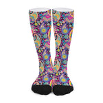 Bohemian Paisley Pattern Print Long Socks