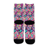 Bohemian Paisley Pattern Print Long Socks