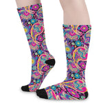 Bohemian Paisley Pattern Print Long Socks