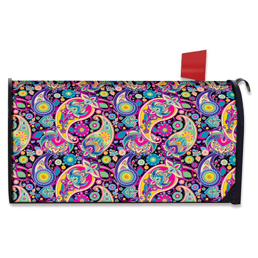 Bohemian Paisley Pattern Print Mailbox Cover