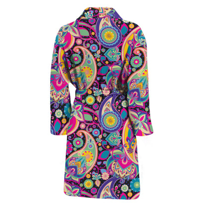 Bohemian Paisley Pattern Print Men's Bathrobe