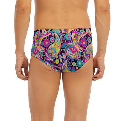 Bohemian Paisley Pattern Print Men's Briefs