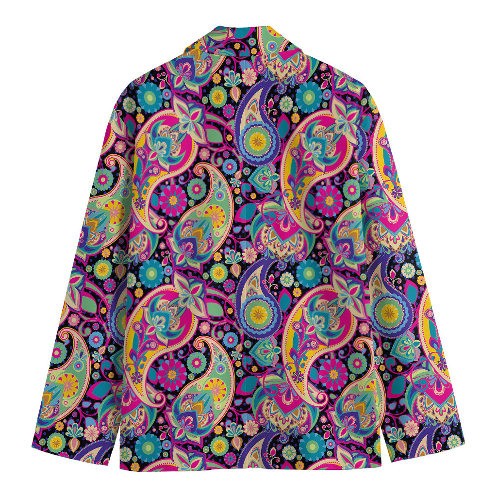 Bohemian Paisley Pattern Print Men's Cotton Blazer