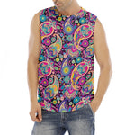 Bohemian Paisley Pattern Print Men's Fitness Tank Top
