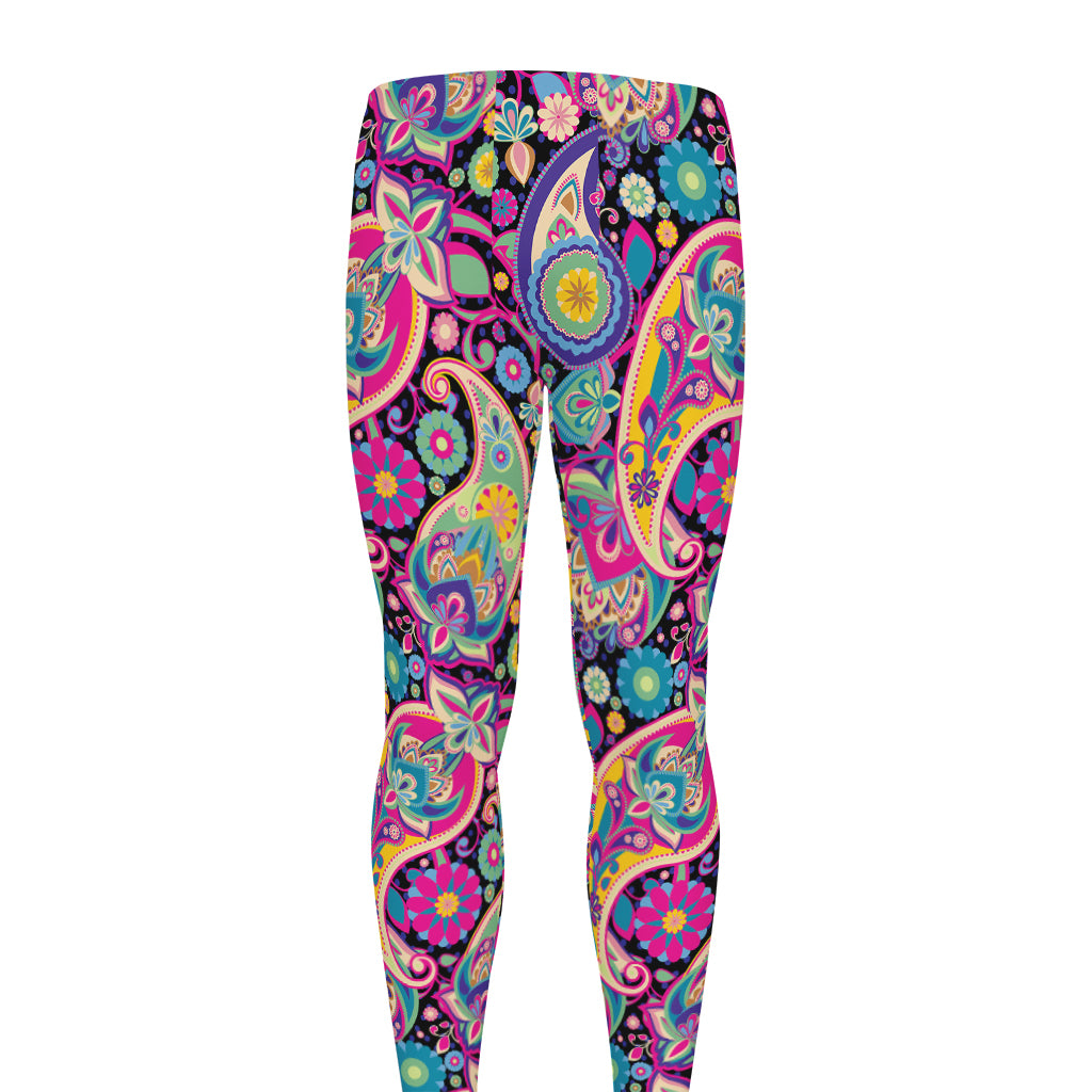 Bohemian Paisley Pattern Print Men's leggings