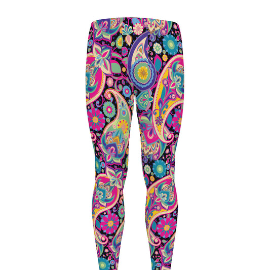 Bohemian Paisley Pattern Print Men's leggings