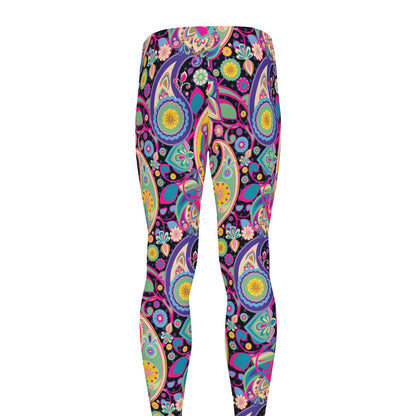 Bohemian Paisley Pattern Print Men's leggings