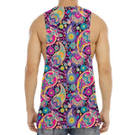 Bohemian Paisley Pattern Print Men's Muscle Tank Top