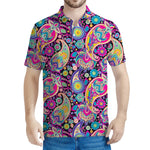 Bohemian Paisley Pattern Print Men's Polo Shirt