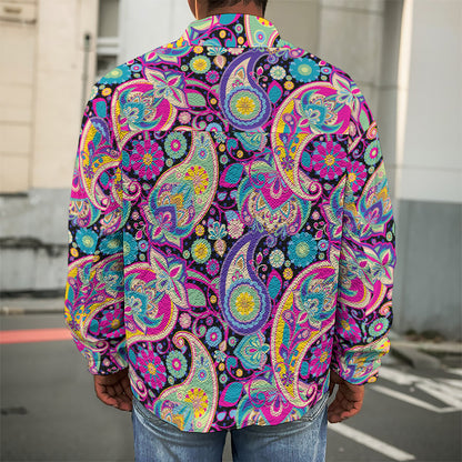 Bohemian Paisley Pattern Print Men's Shirt Jacket