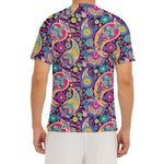 Bohemian Paisley Pattern Print Men's Short Sleeve Rash Guard