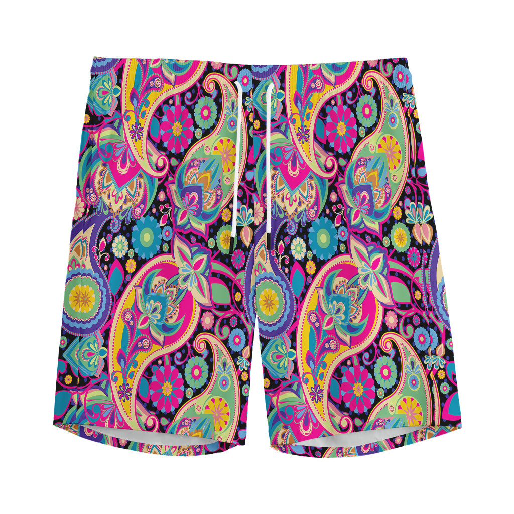 Bohemian Paisley Pattern Print Men's Sports Shorts