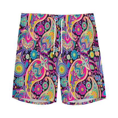 Bohemian Paisley Pattern Print Men's Sports Shorts