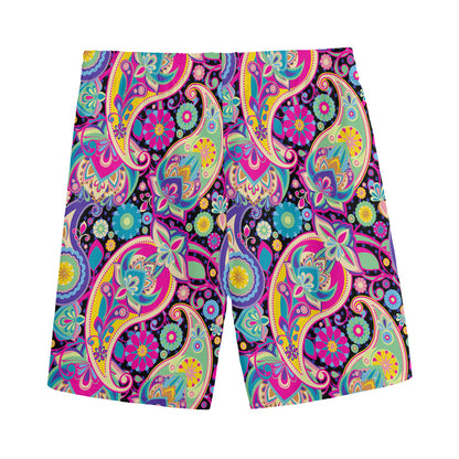 Bohemian Paisley Pattern Print Men's Sports Shorts