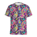 Bohemian Paisley Pattern Print Men's Athletic T-Shirt
