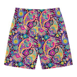 Bohemian Paisley Pattern Print Men's Swim Trunks