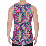 Bohemian Paisley Pattern Print Men's Velvet Tank Top