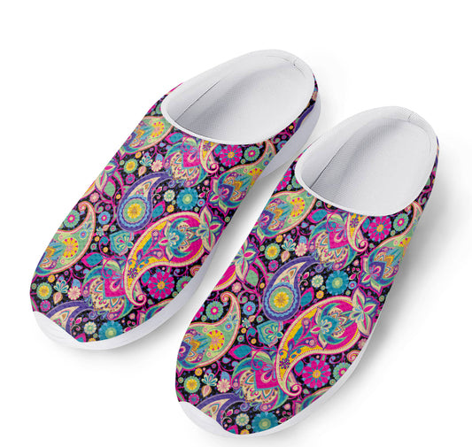 Bohemian Paisley Pattern Print Mesh Casual Shoes