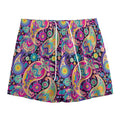 Bohemian Paisley Pattern Print Mesh Shorts