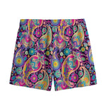 Bohemian Paisley Pattern Print Mesh Shorts
