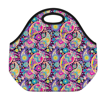 Bohemian Paisley Pattern Print Neoprene Lunch Bag