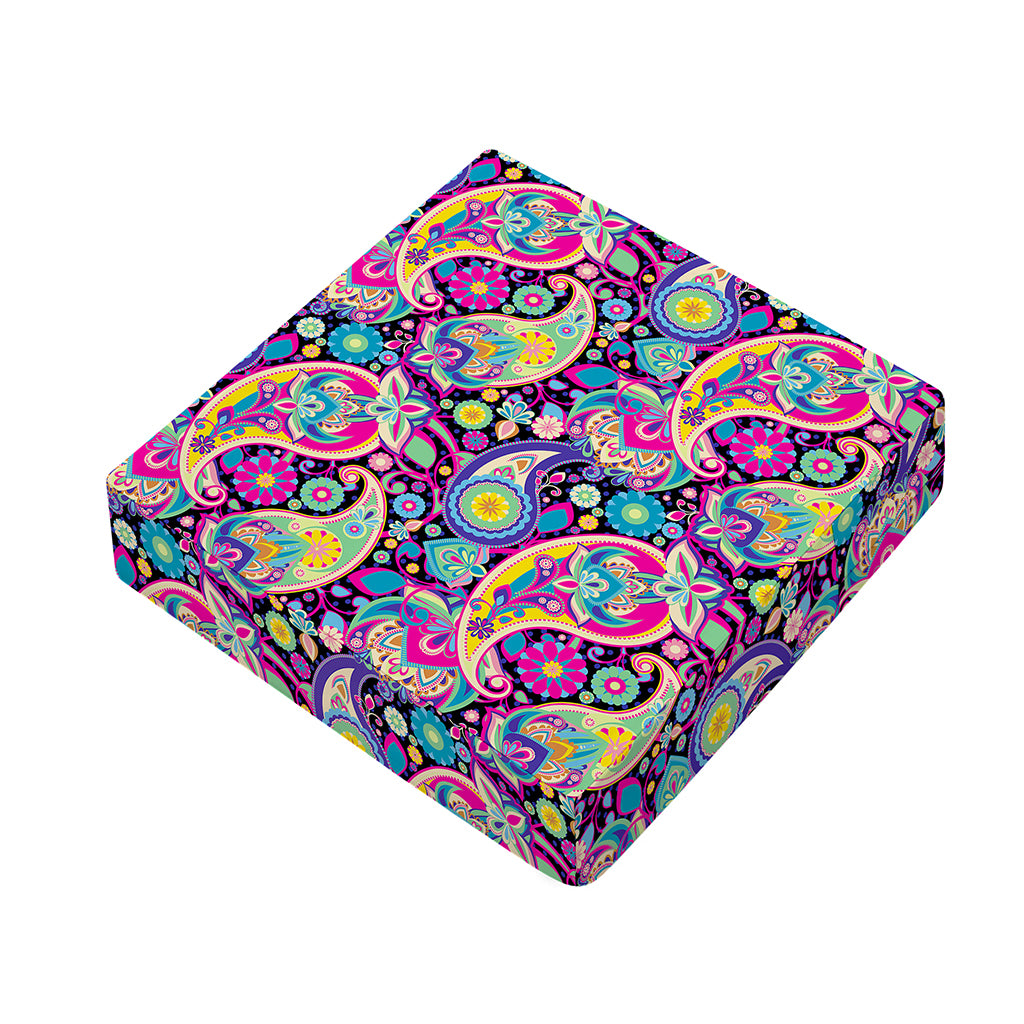 Bohemian Paisley Pattern Print Outdoor Seat Cushion Cover