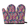 Bohemian Paisley Pattern Print Oven Mitts