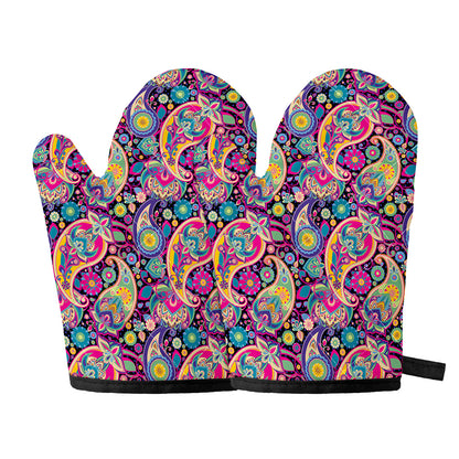 Bohemian Paisley Pattern Print Oven Mitts
