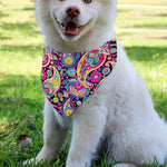 Bohemian Paisley Pattern Print Over The Collar Dog Bandana