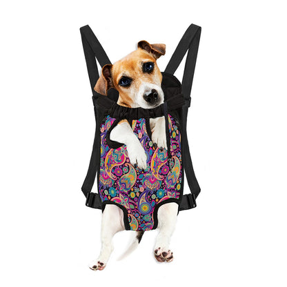 Bohemian Paisley Pattern Print Pet Carrier Backpack