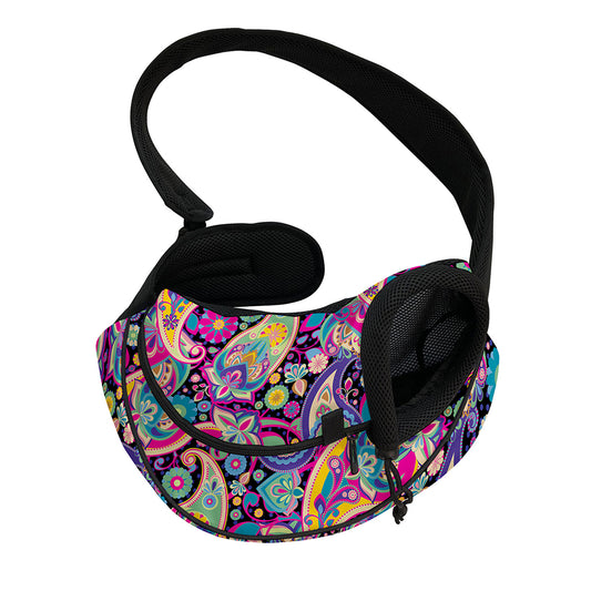 Bohemian Paisley Pattern Print Pet Sling Carrier
