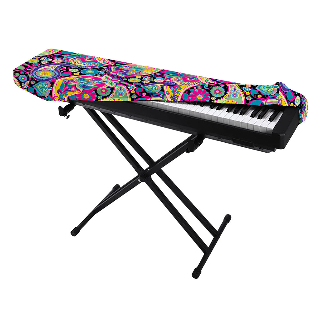 Bohemian Paisley Pattern Print Piano Keyboard Cover
