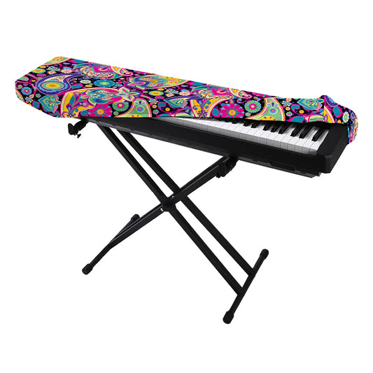 Bohemian Paisley Pattern Print Piano Keyboard Cover